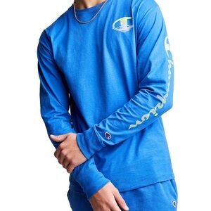 Champion Men's Vibrant Blue Long Sleeve‎ Tee